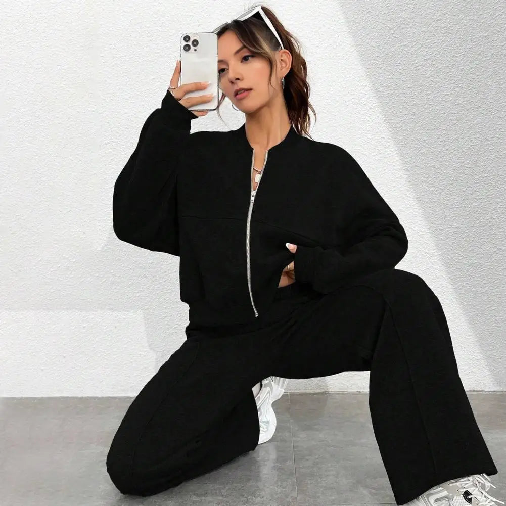 Women's 2 Piece Outfit Casual Zip Up Tracksuit