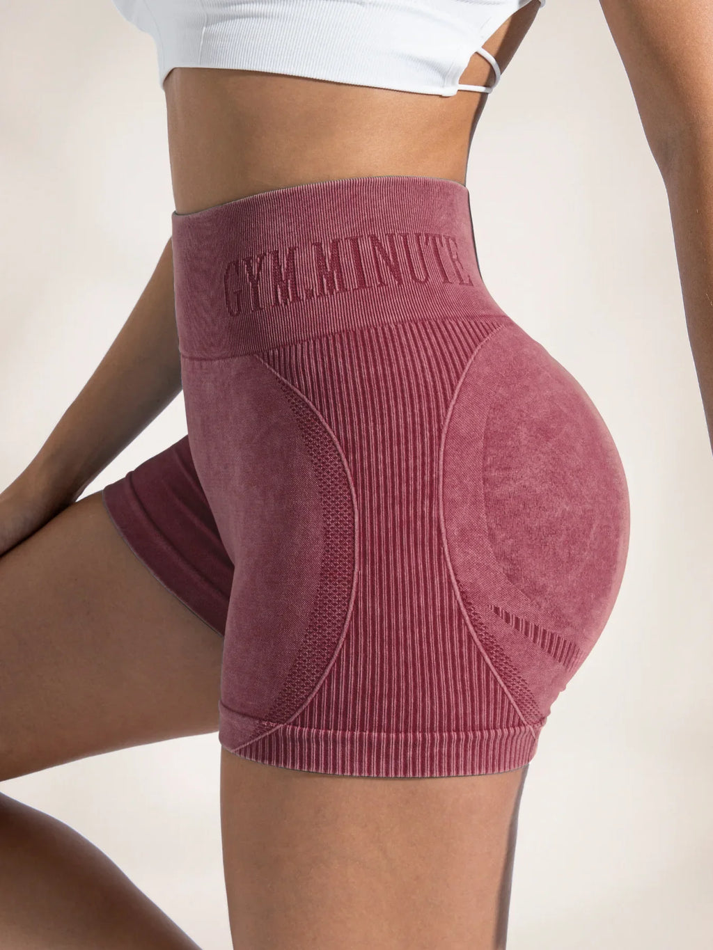 Women Sand Wash High Waist Tummy Control Butt Lifting High Stretch Slim Yoga Shorts Wear Outside Run Gym Workout Sports Pants