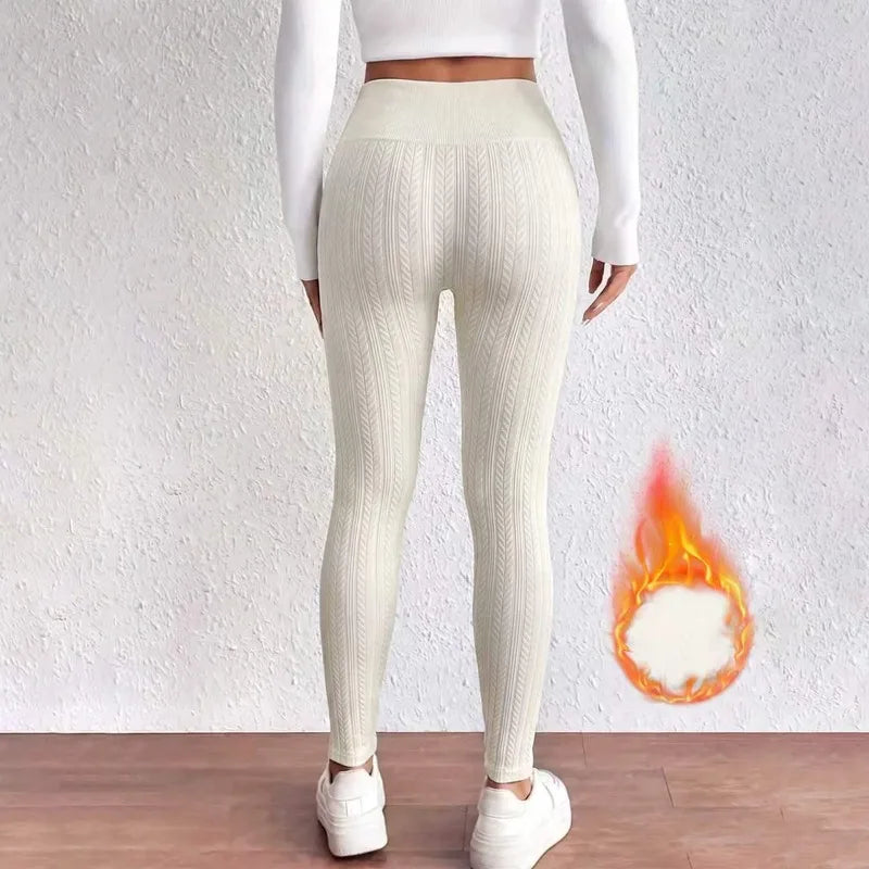 Fleece Lined Thermal Seamless Leggings Women Autumn Winter High Waist Hip Lifting Pants Outdoor Sports Yoga Running Fitness Wear