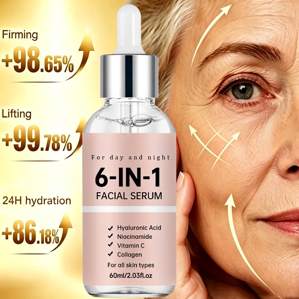 Facial serum benefits graphic