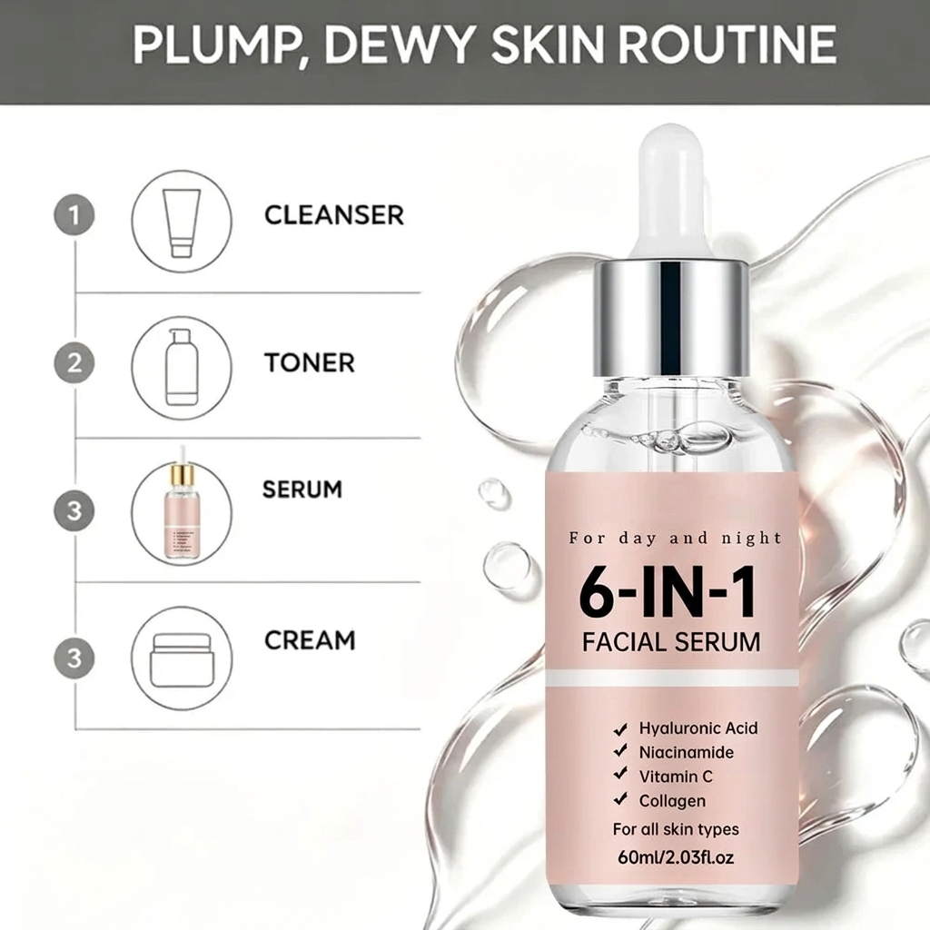 Facial serum routine graphic