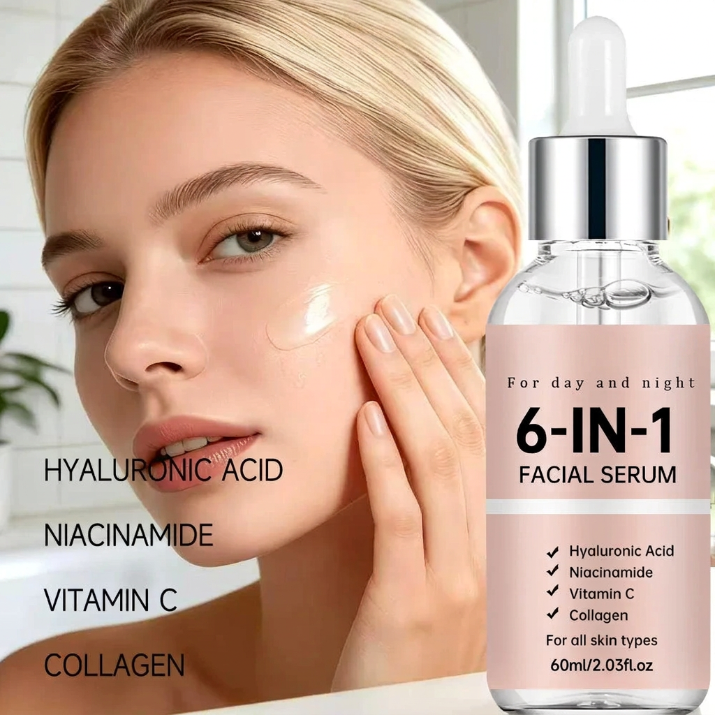 Facial serum with model