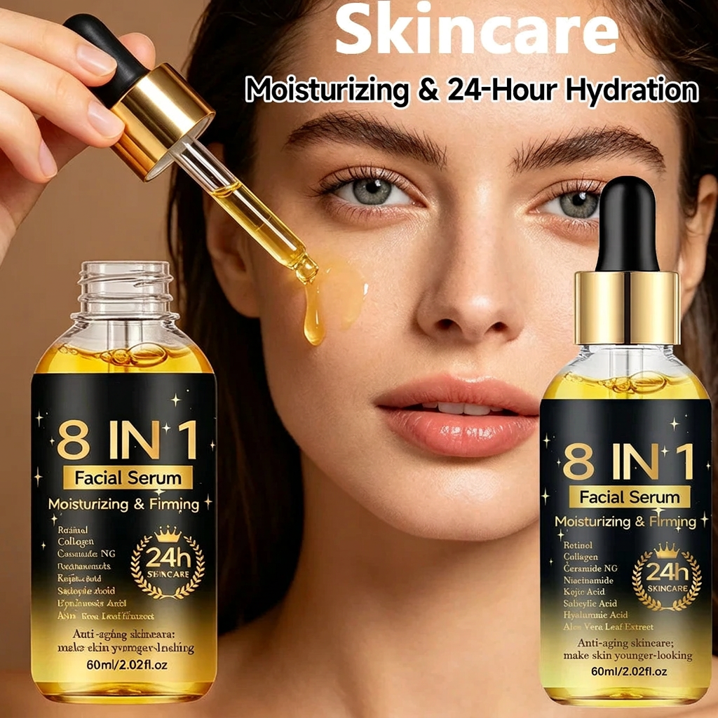 Hydrating serum with model