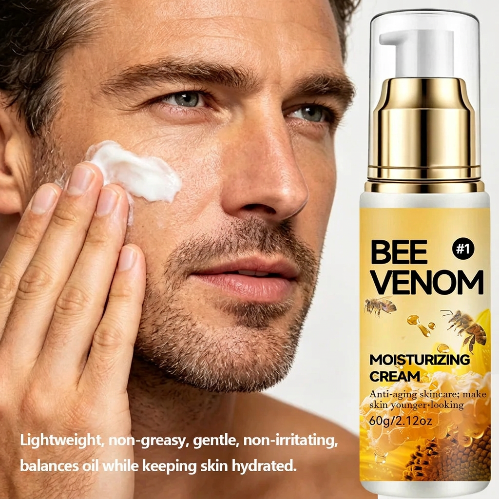 Moisturizing cream with male model