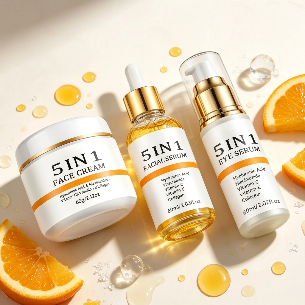 Skincare kit with oranges